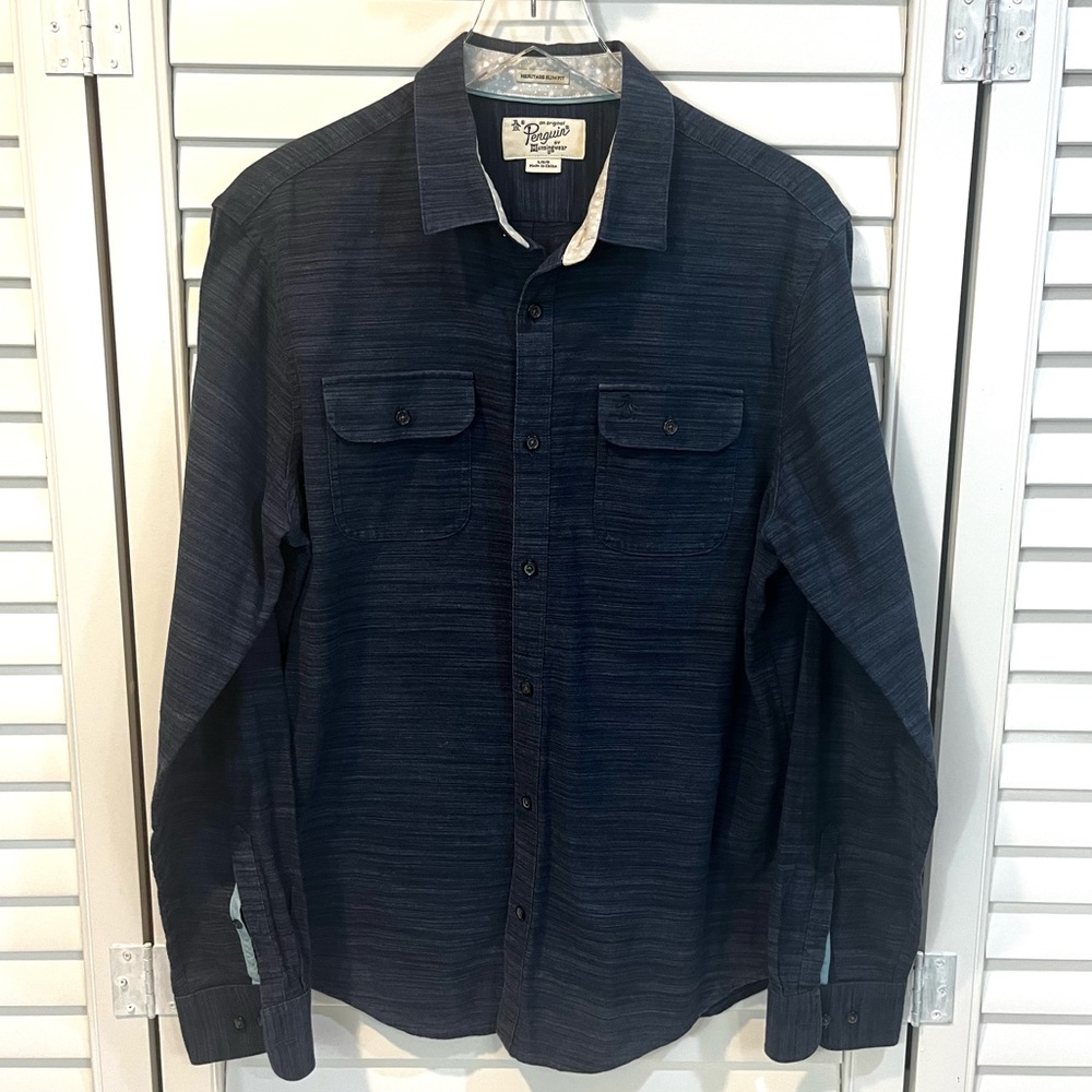 Original Penguin men’s navy long sleeve button down